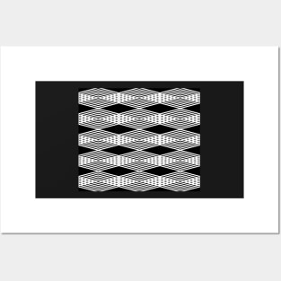 Abstract geometric pattern - black and white. Posters and Art